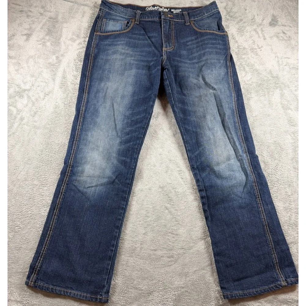 Wrangler Retro Relaxed Boot Jeans 33x30 Dark Wash Stretch Cowboy Western Denim